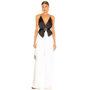NEW Size S Ronny Kobo Nole Jumpsuit in Black & Ivory REVOLVE MSRP $568
